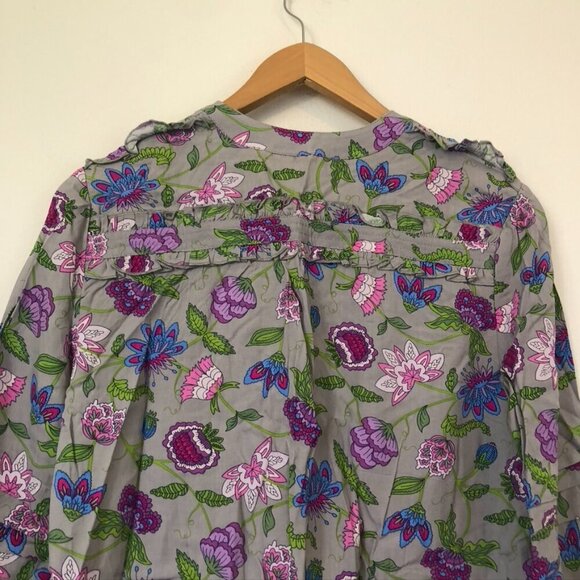 NEW NWT MATILDA JANE Thinking Out Loud Blouse Gray Multi Floral 3/4 Sleeve XS - Picture 11 of 12